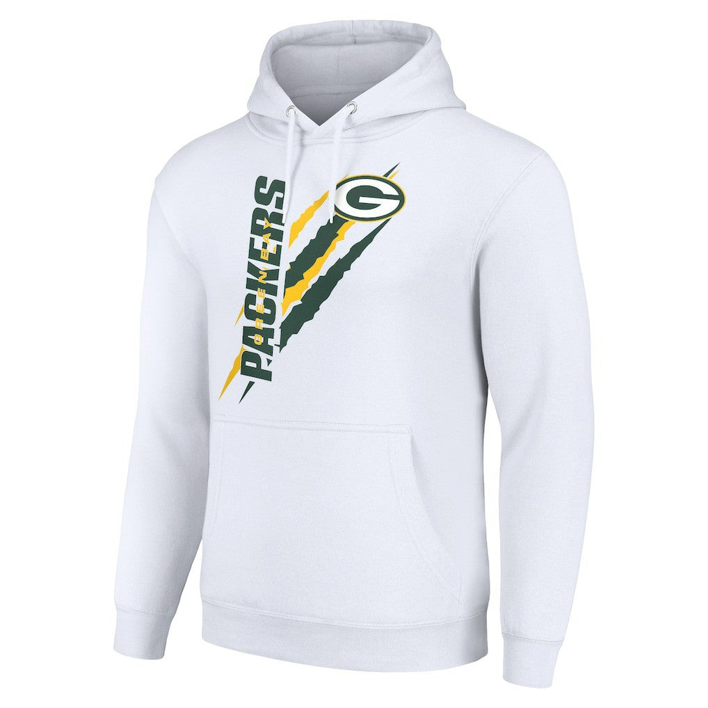 Green Bay Packers Starter Unisex Color Scratch Fleece Pullover Hoodie White - NFL