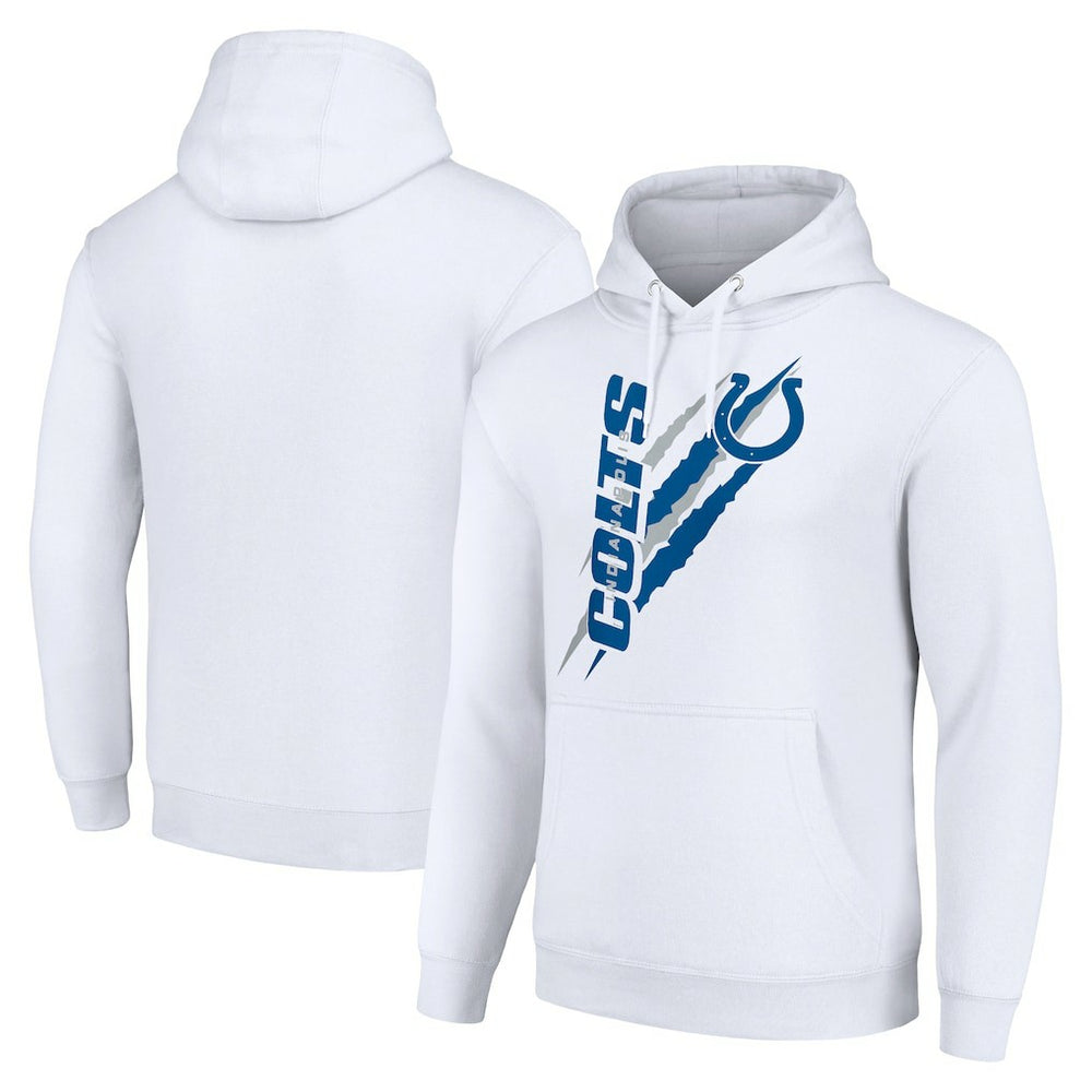 Indianapolis Colts Starter Unisex Color Scratch Fleece Pullover Hoodie White - NFL
