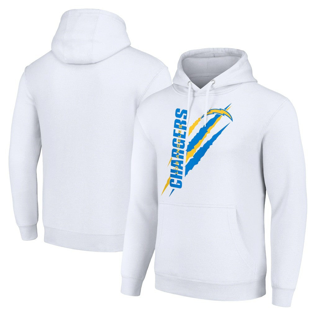 Los Angeles Chargers Starter Unisex Color Scratch Fleece Pullover Hoodie White - NFL