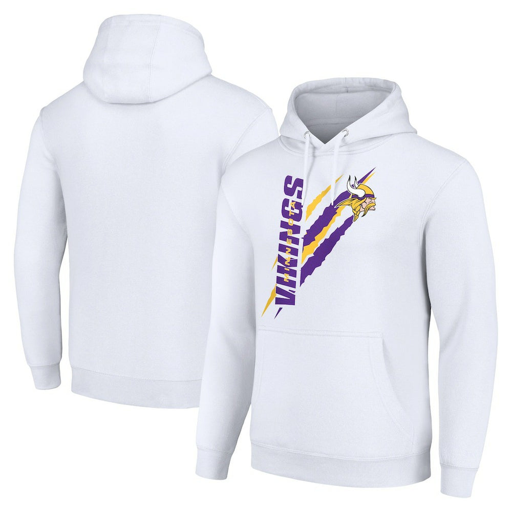Minnesota Vikings Starter Unisex Color Scratch Fleece Pullover Hoodie White - NFL