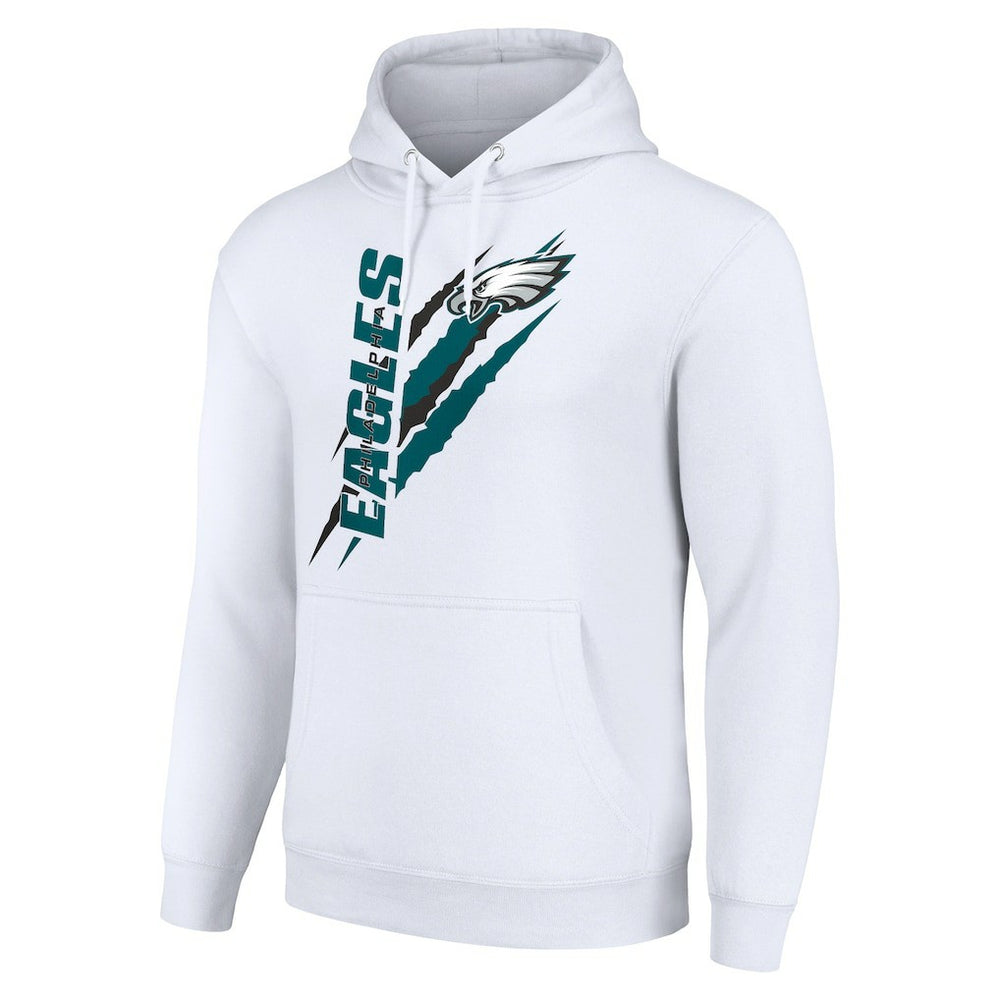 Philadelphia Eagles Starter Unisex Color Scratch Fleece Pullover Hoodie White - NFL