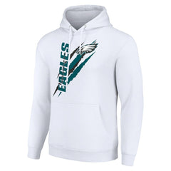 Philadelphia Eagles Starter Unisex Color Scratch Fleece Pullover Hoodie White - NFL