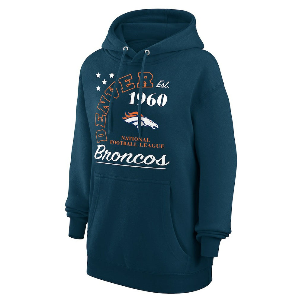 Denver Broncos Starter Unisex Arch Team Fleece Pullover Hoodie Navy - NFL