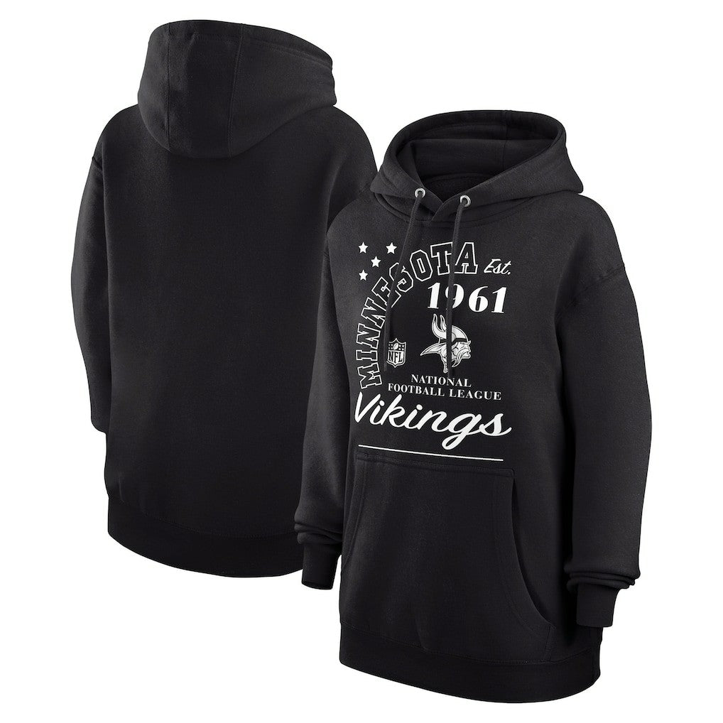 Minnesota Vikings Starter Unisex Arch Team Fleece Pullover Hoodie Black - NFL