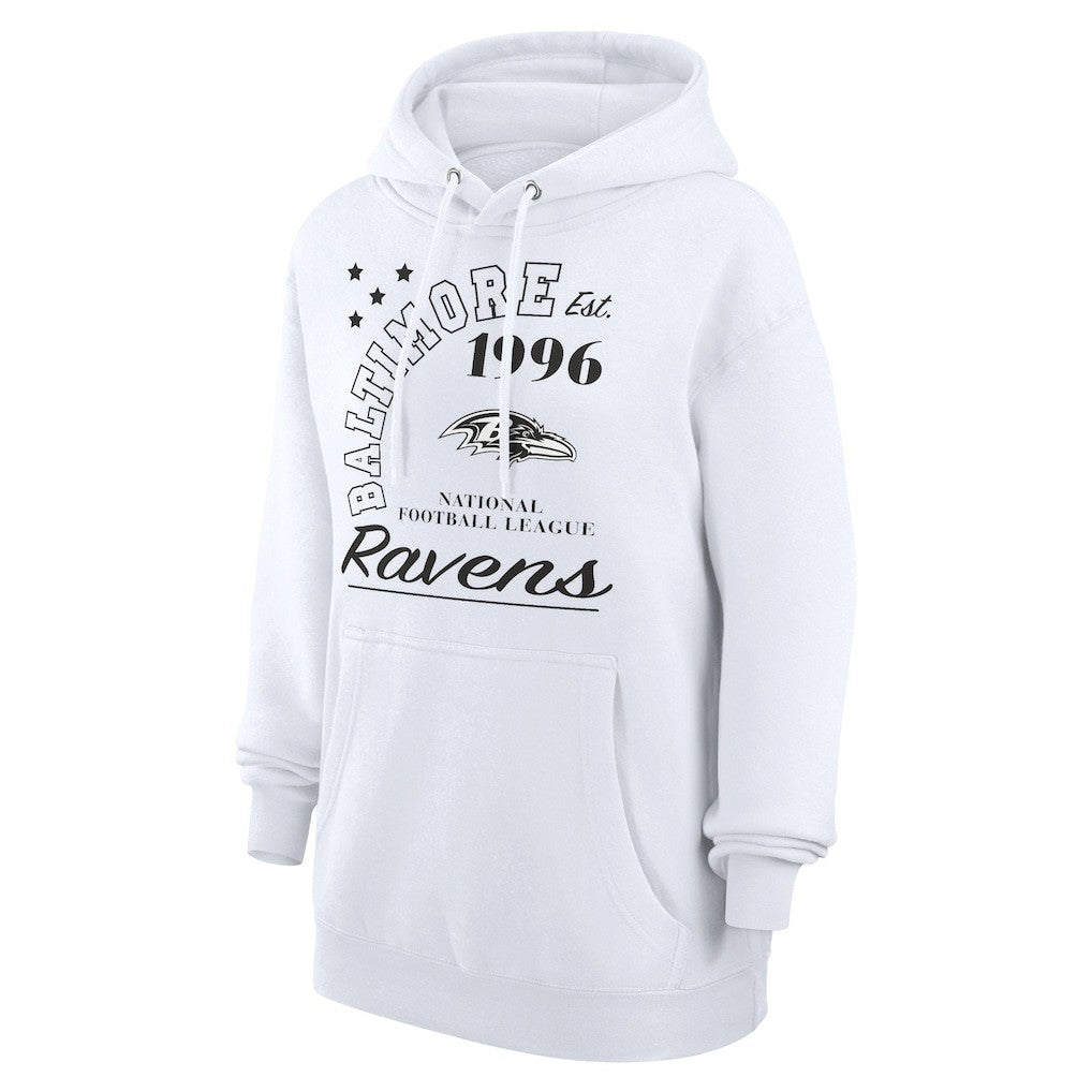 Baltimore Ravens Starter Unisex Arch Team Fleece Pullover Hoodie White - NFL
