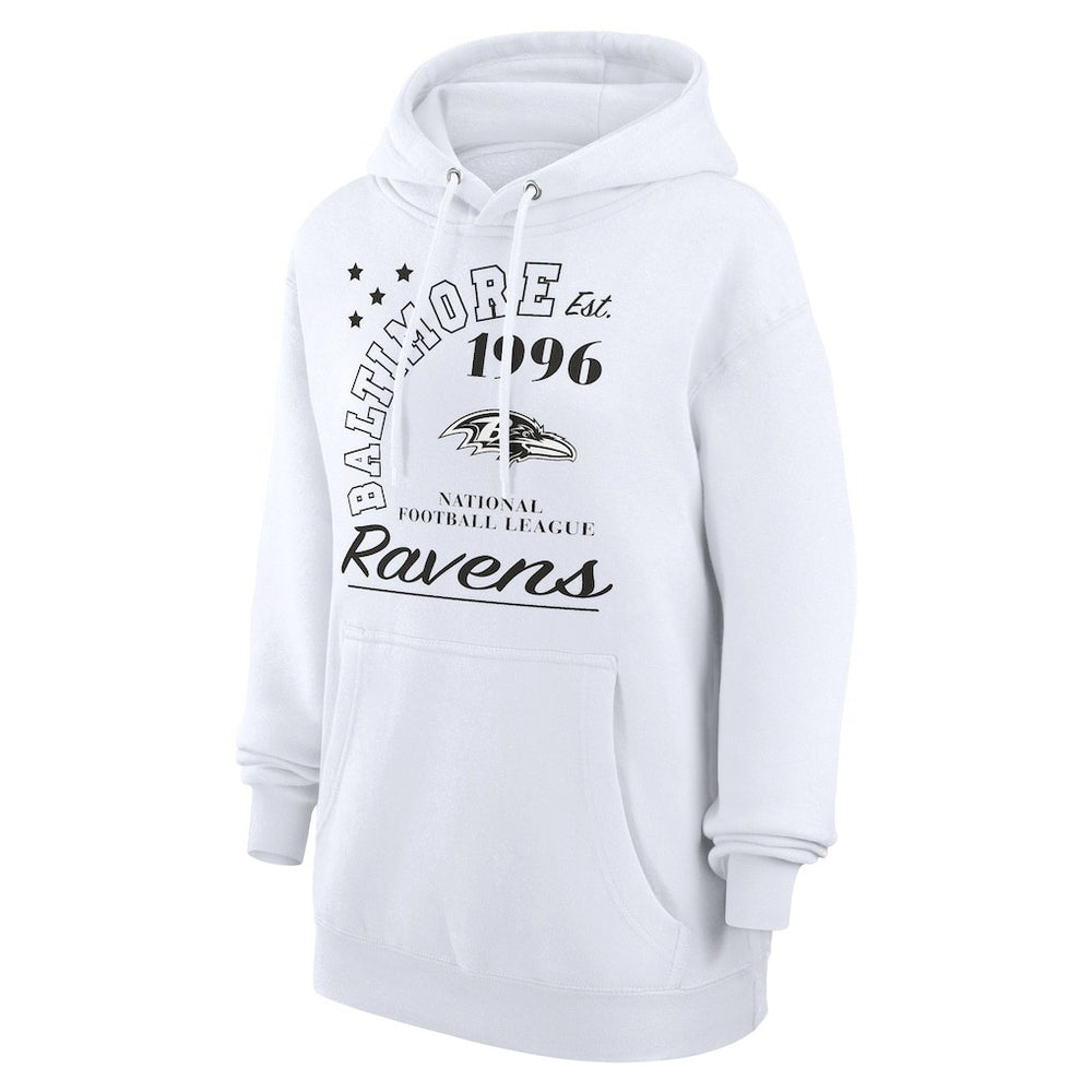 Baltimore Ravens Starter Unisex Arch Team Fleece Pullover Hoodie White - NFL