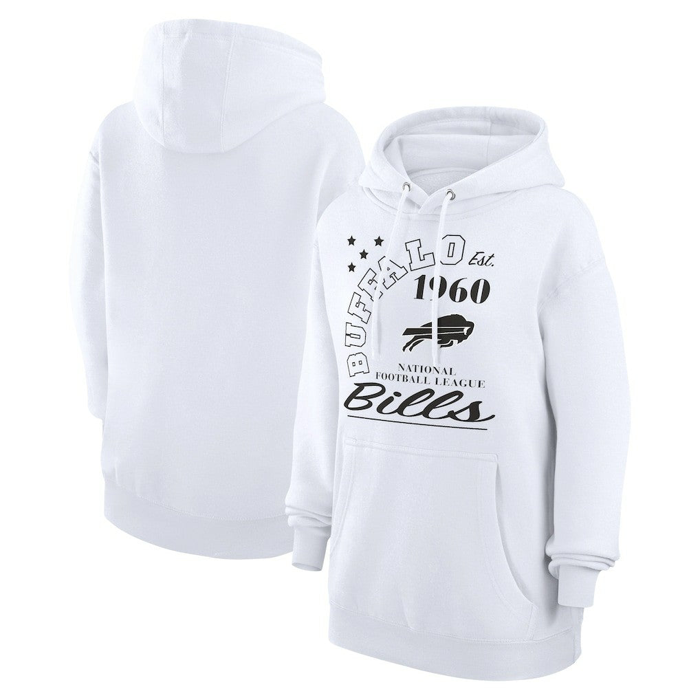 Buffalo Bills Starter Unisex Arch Team Fleece Pullover Hoodie White - NFL
