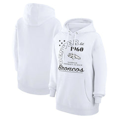 Denver Broncos Starter Unisex Arch Team Fleece Pullover Hoodie White - NFL