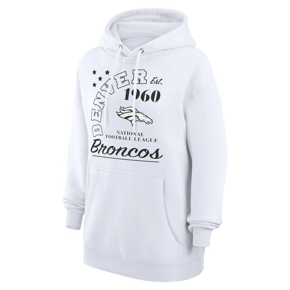 Denver Broncos Starter Unisex Arch Team Fleece Pullover Hoodie White - NFL