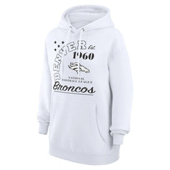 Denver Broncos Starter Unisex Arch Team Fleece Pullover Hoodie White - NFL