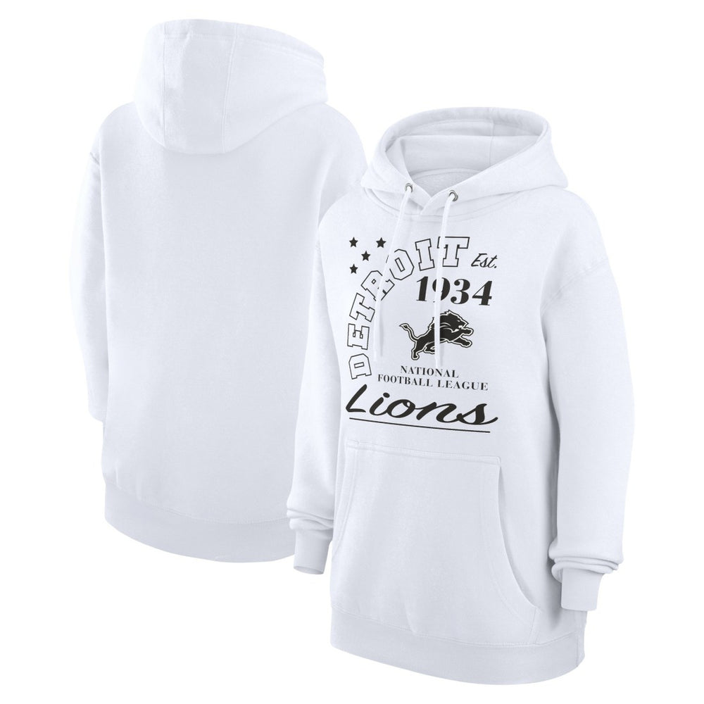Detroit Lions Starter Unisex Arch Team Fleece Pullover Hoodie White - NFL