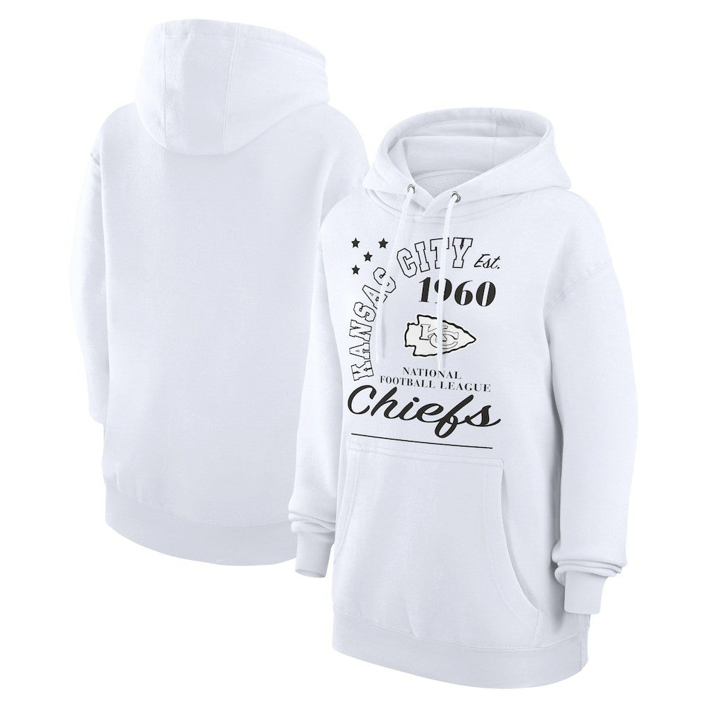 Kansas City Chiefs Starter Unisex Arch Team Fleece Pullover Hoodie White - NFL