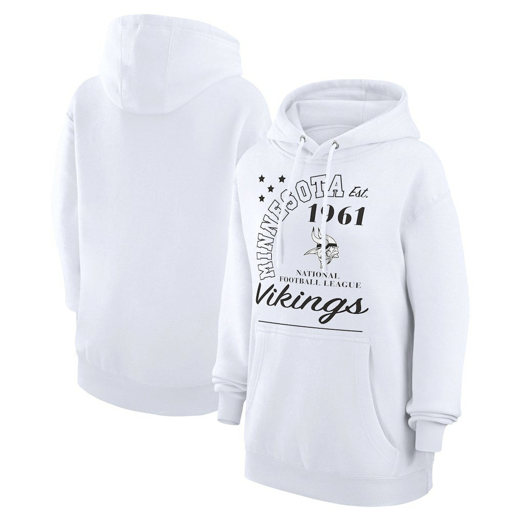 Minnesota Vikings Starter Unisex Arch Team Fleece Pullover Hoodie White - NFL