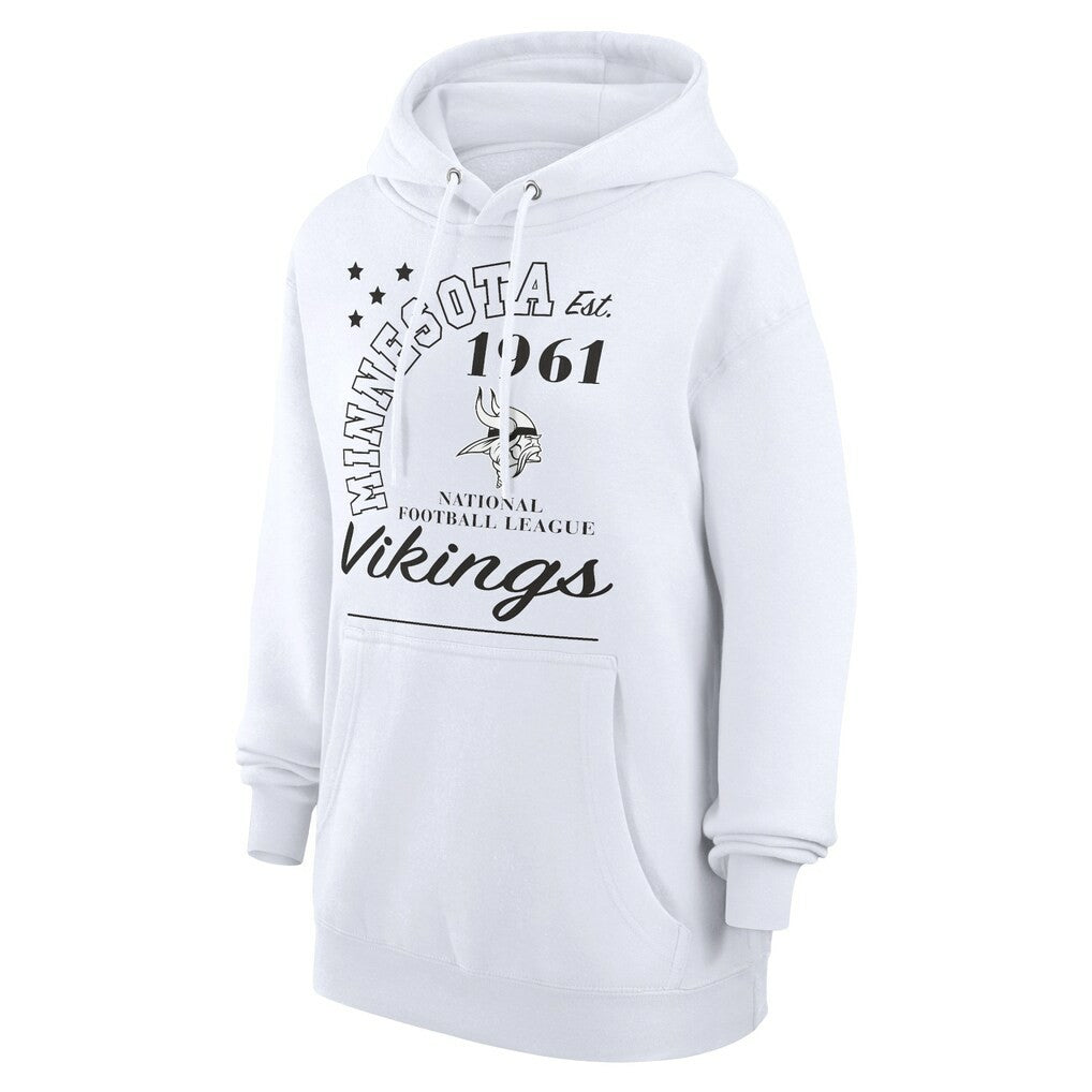 Minnesota Vikings Starter Unisex Arch Team Fleece Pullover Hoodie White - NFL