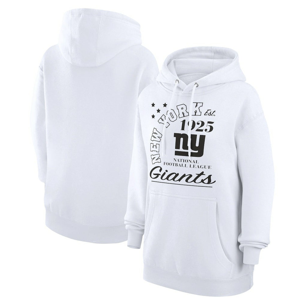 New York Giants Starter Unisex Arch Team Fleece Pullover Hoodie White - NFL