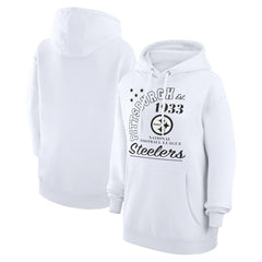 Pittsburgh Steelers Starter Unisex Arch Team Fleece Pullover Hoodie White - NFL