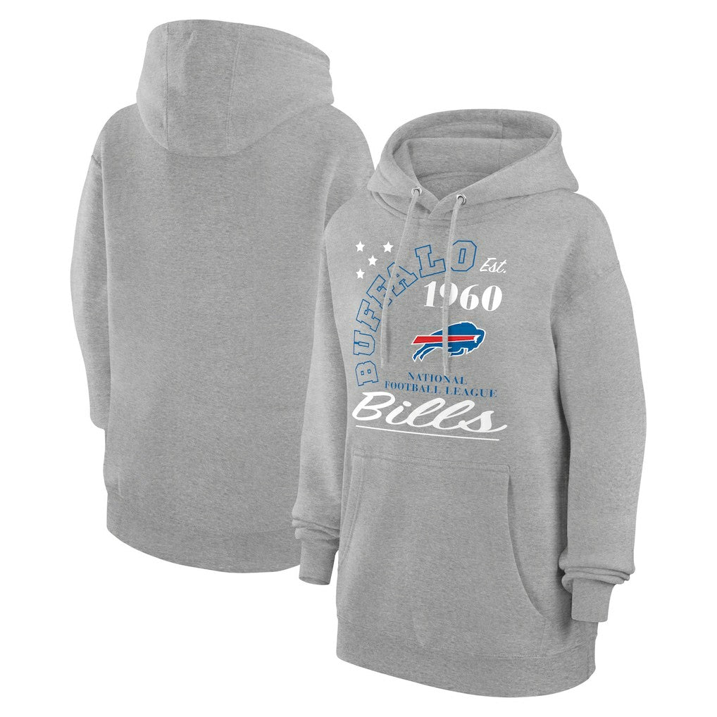 Buffalo Bills Starter Unisex Arch Team Fleece Pullover Hoodie Heather Gray - NFL