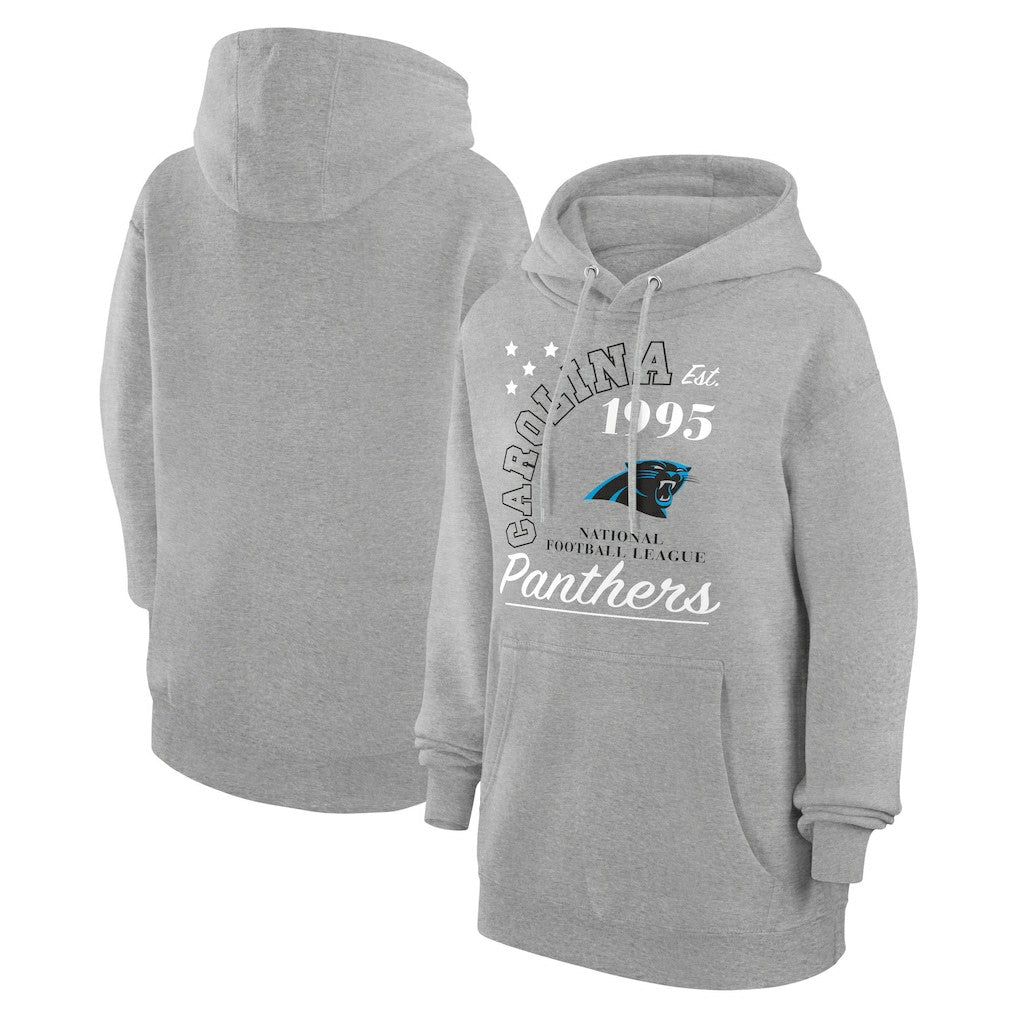 Carolina Panthers Starter Unisex Arch Team Fleece Pullover Hoodie Heather Gray - NFL
