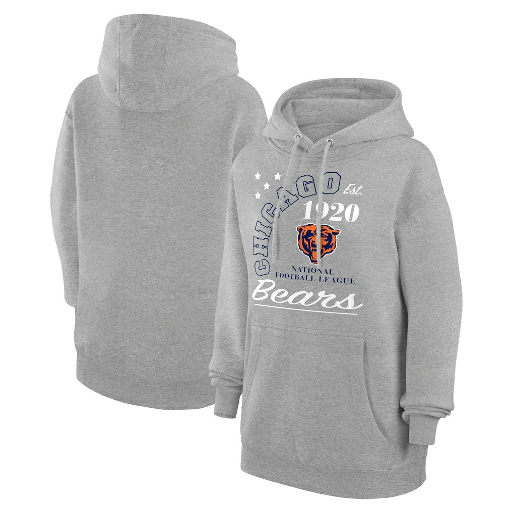 Chicago Bears Starter Unisex Arch Team Fleece Pullover Hoodie Heather Gray - NFL