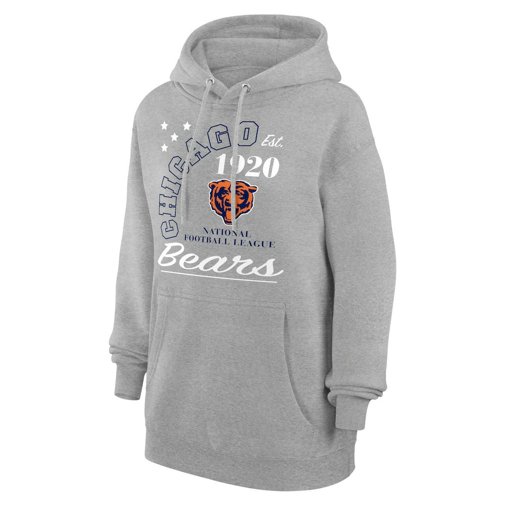 Chicago Bears Starter Unisex Arch Team Fleece Pullover Hoodie Heather Gray - NFL