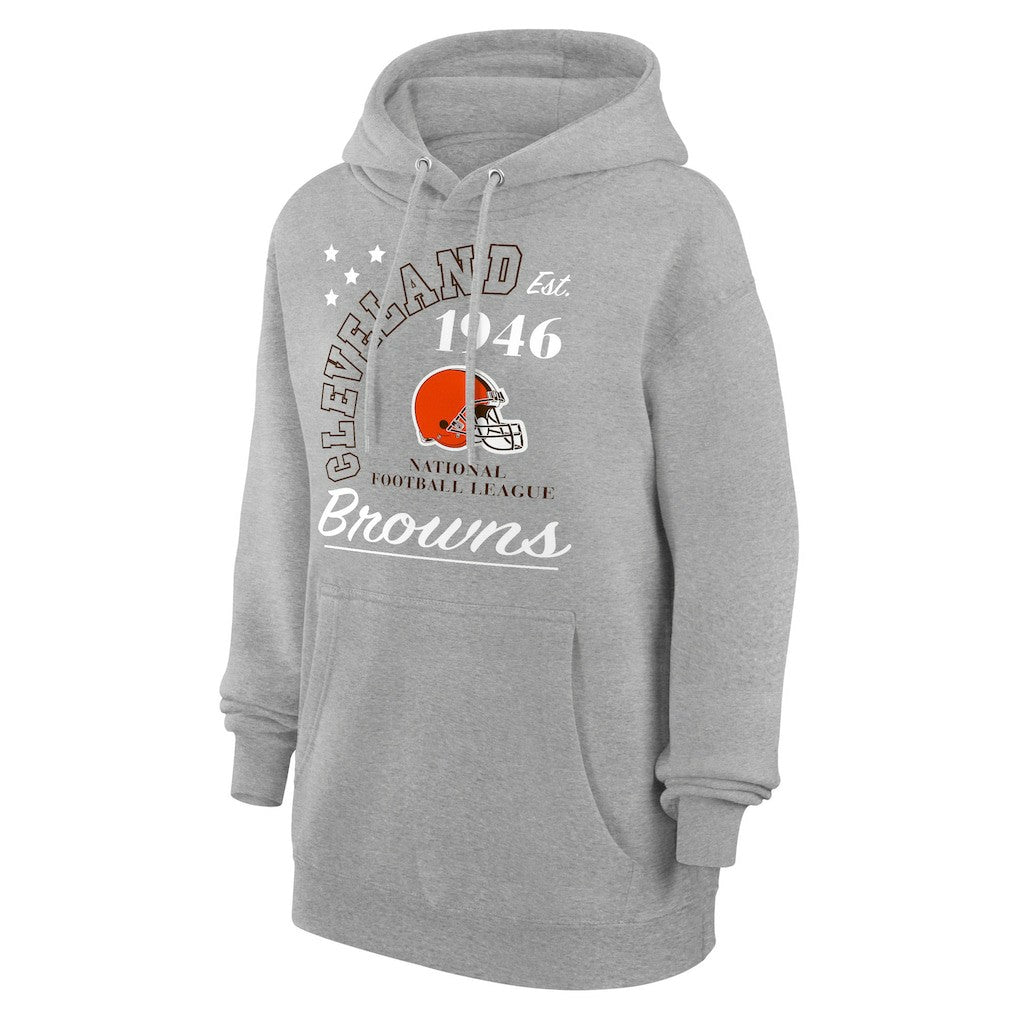 Cleveland Browns Starter Unisex Arch Team Fleece Pullover Hoodie Heather Gray - NFL