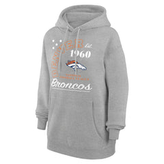 Denver Broncos Starter Unisex Arch Team Fleece Pullover Hoodie Heather Gray - NFL