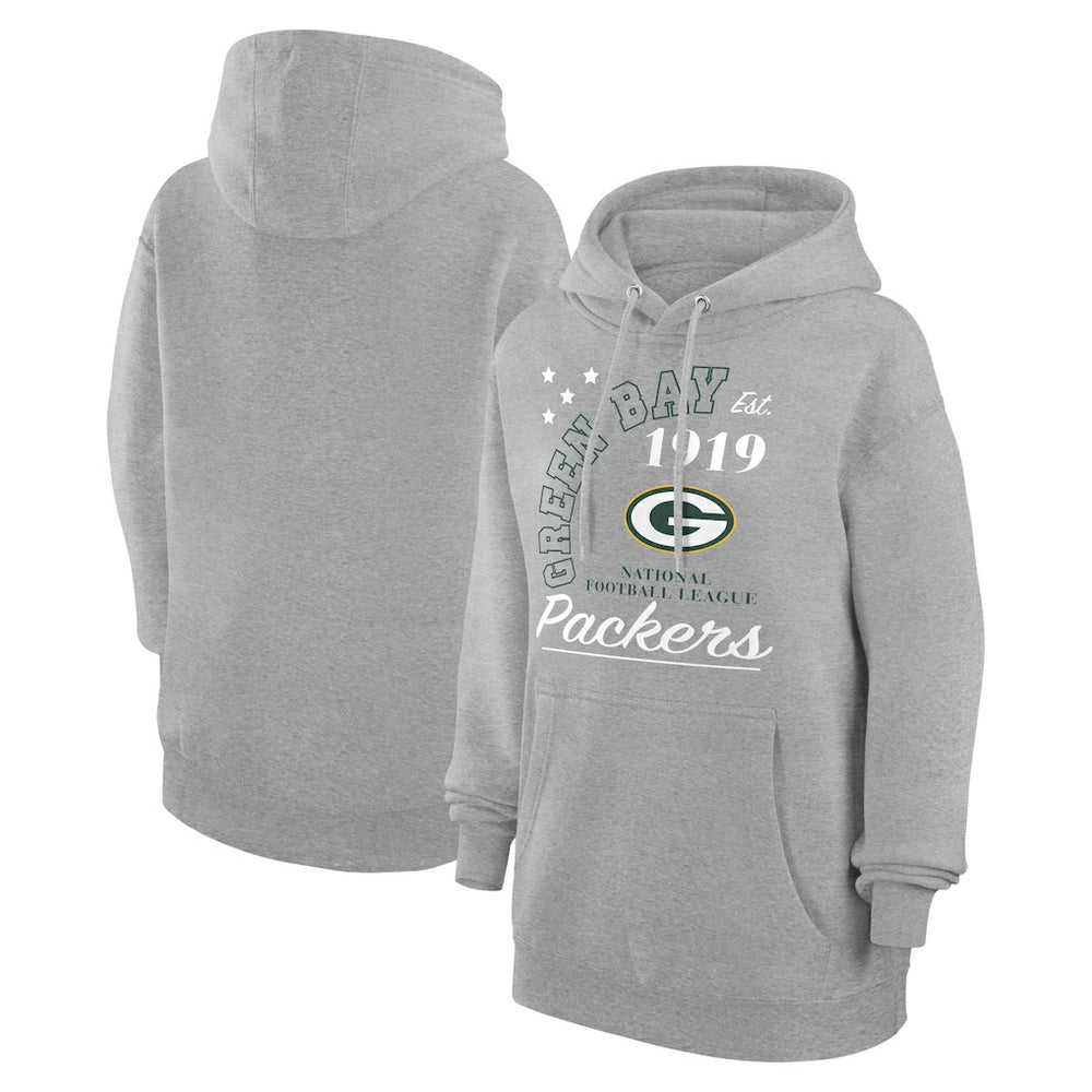 Green Bay Packers Starter Unisex Arch Team Fleece Pullover Hoodie Heather Gray - NFL