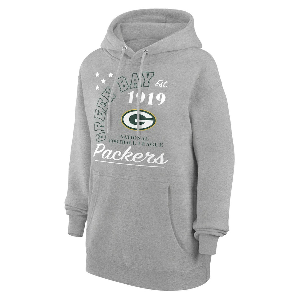 Green Bay Packers Starter Unisex Arch Team Fleece Pullover Hoodie Heather Gray - NFL