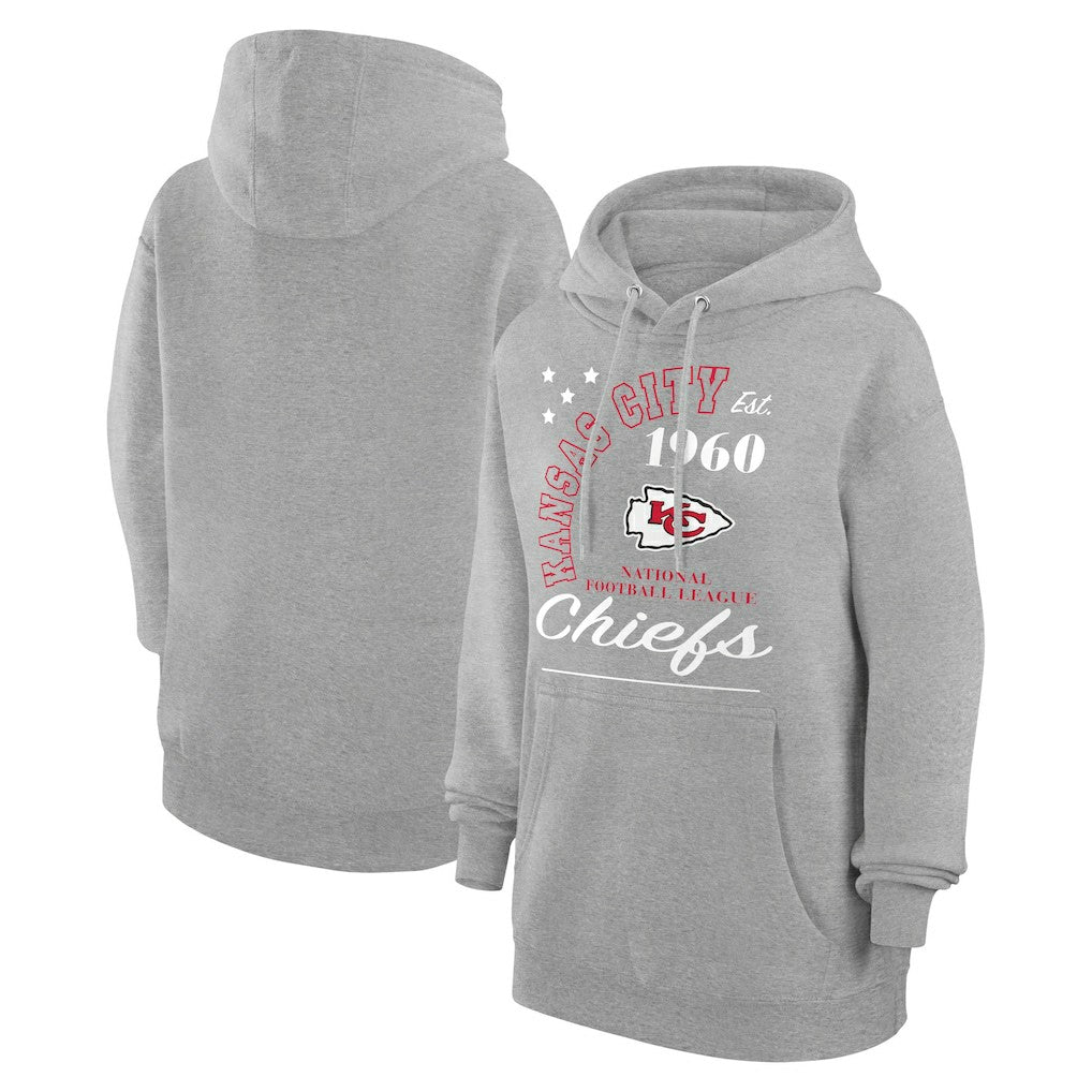 Kansas City Chiefs Starter Unisex Arch Team Fleece Pullover Hoodie Heather Gray - NFL