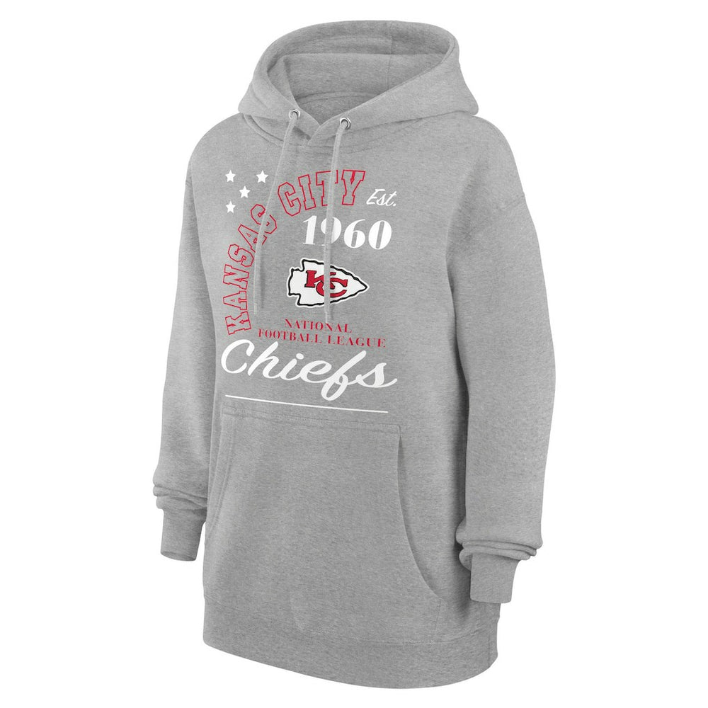 Kansas City Chiefs Starter Unisex Arch Team Fleece Pullover Hoodie Heather Gray - NFL