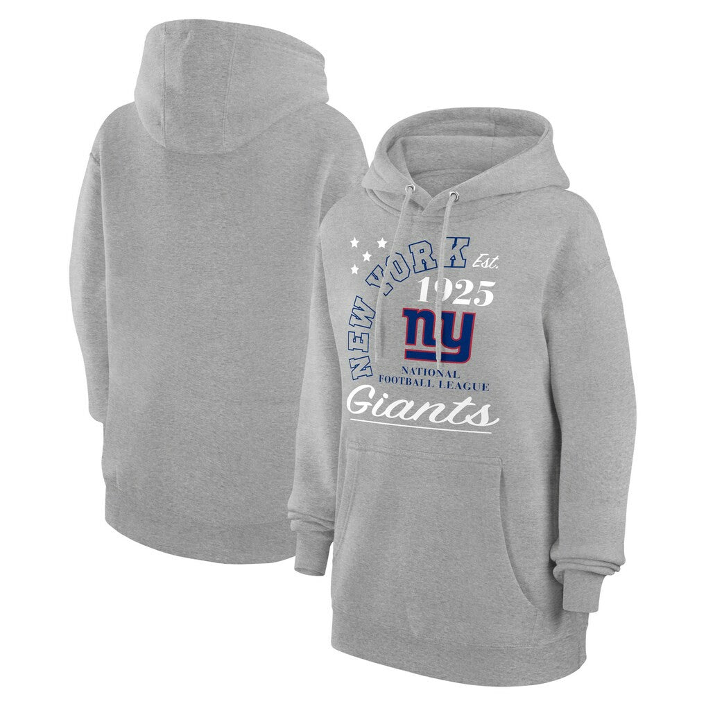 New York Giants Starter Unisex Arch Team Fleece Pullover Hoodie Heather Gray - NFL
