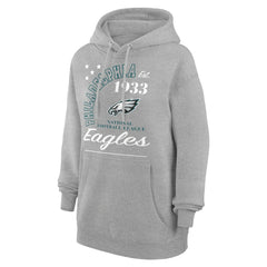 Philadelphia Eagles Starter Unisex Arch Team Fleece Pullover Hoodie Heather Gray - NFL