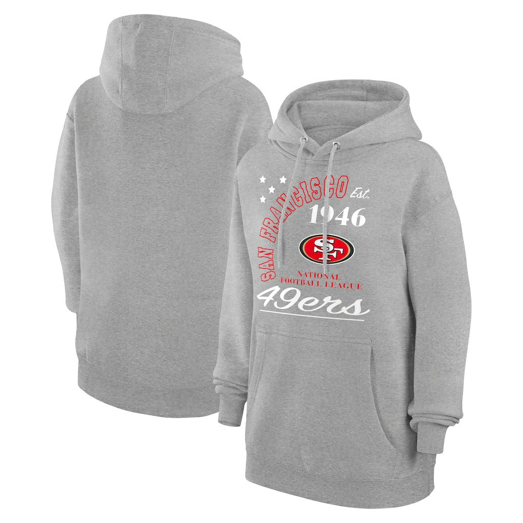 San Francisco 49ers Starter Unisex Arch Team Fleece Pullover Hoodie Heather Gray - NFL