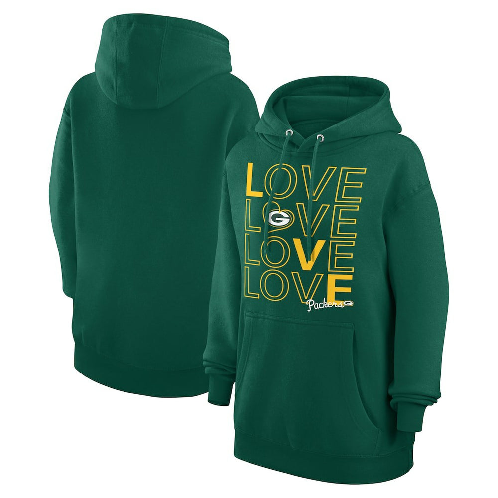Green Bay Packers G-III 4Her by Carl Banks Women's Love Graphic Pullover Hoodie Hunter Green - NFL