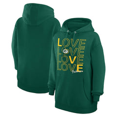 Green Bay Packers G-III 4Her by Carl Banks Women's Love Graphic Pullover Hoodie Hunter Green - NFL