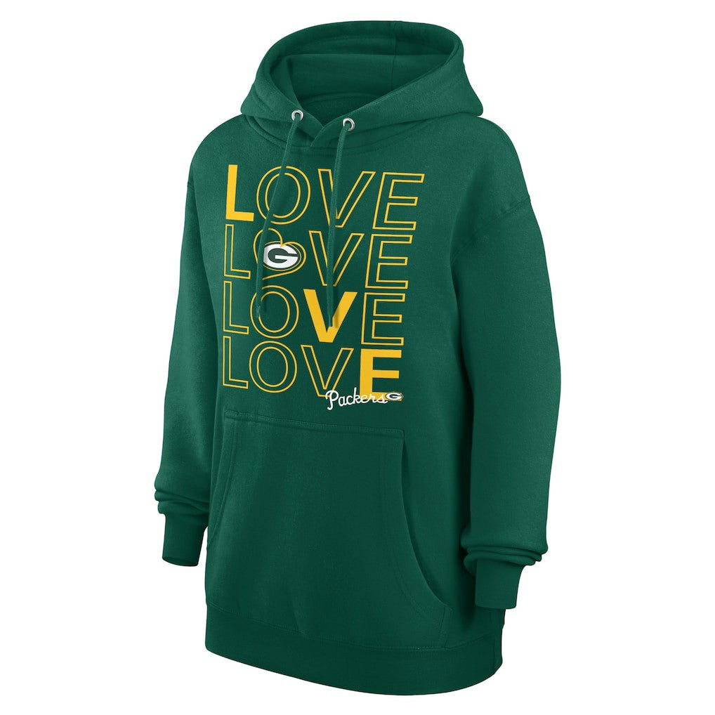 Green Bay Packers G-III 4Her by Carl Banks Women's Love Graphic Pullover Hoodie Hunter Green - NFL