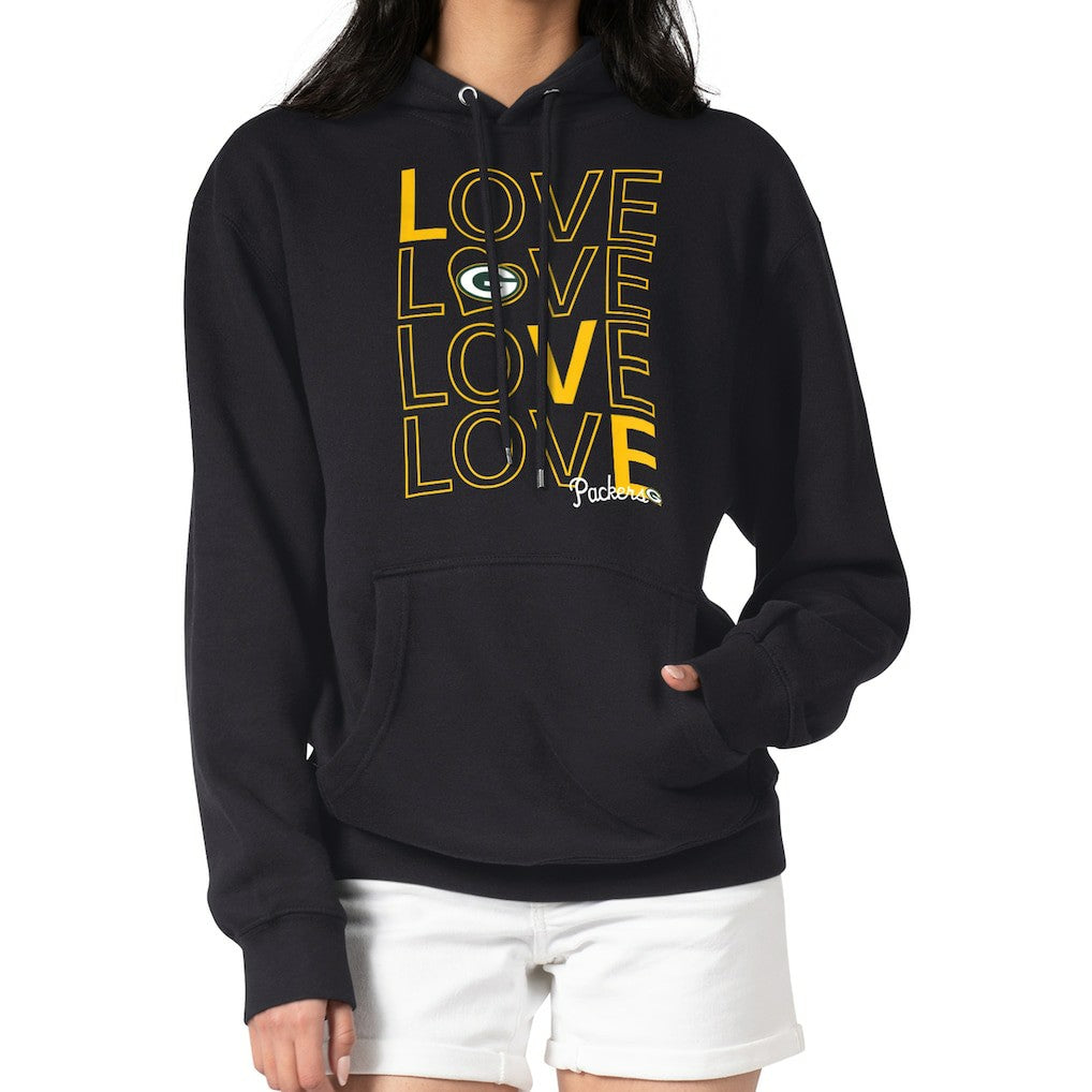 Green Bay Packers G-III 4Her by Carl Banks Women's Love Graphic Pullover Hoodie Black - NFL
