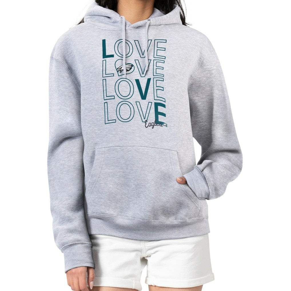 Philadelphia Eagles G-III 4Her by Carl Banks Women's Love Graphic Pullover Hoodie Heather Gray - NFL