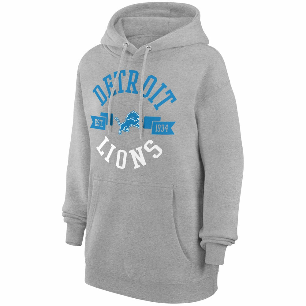 Detroit Lions G-III 4Her by Carl Banks Women's City Graphic Team Fleece Pullover Hoodie Heather Gray - NFL