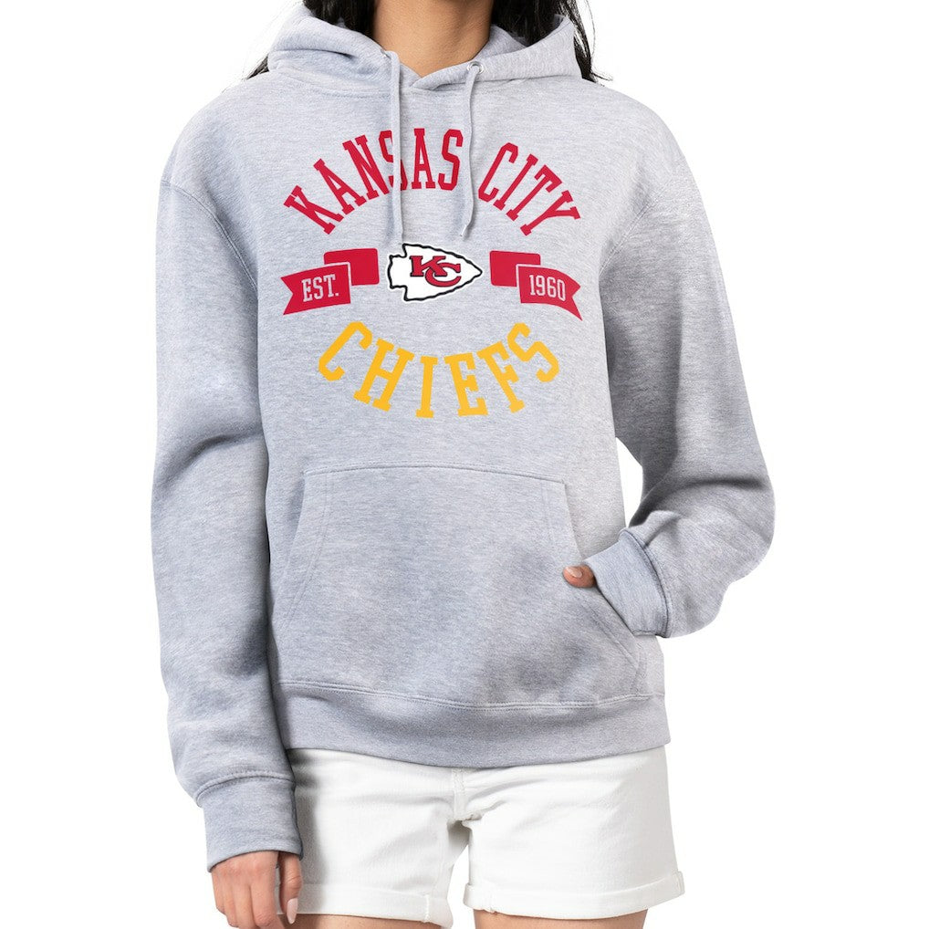 Kansas City Chiefs G-III 4Her by Carl Banks Women's City Graphic Team Fleece Pullover Hoodie Heather Gray - NFL