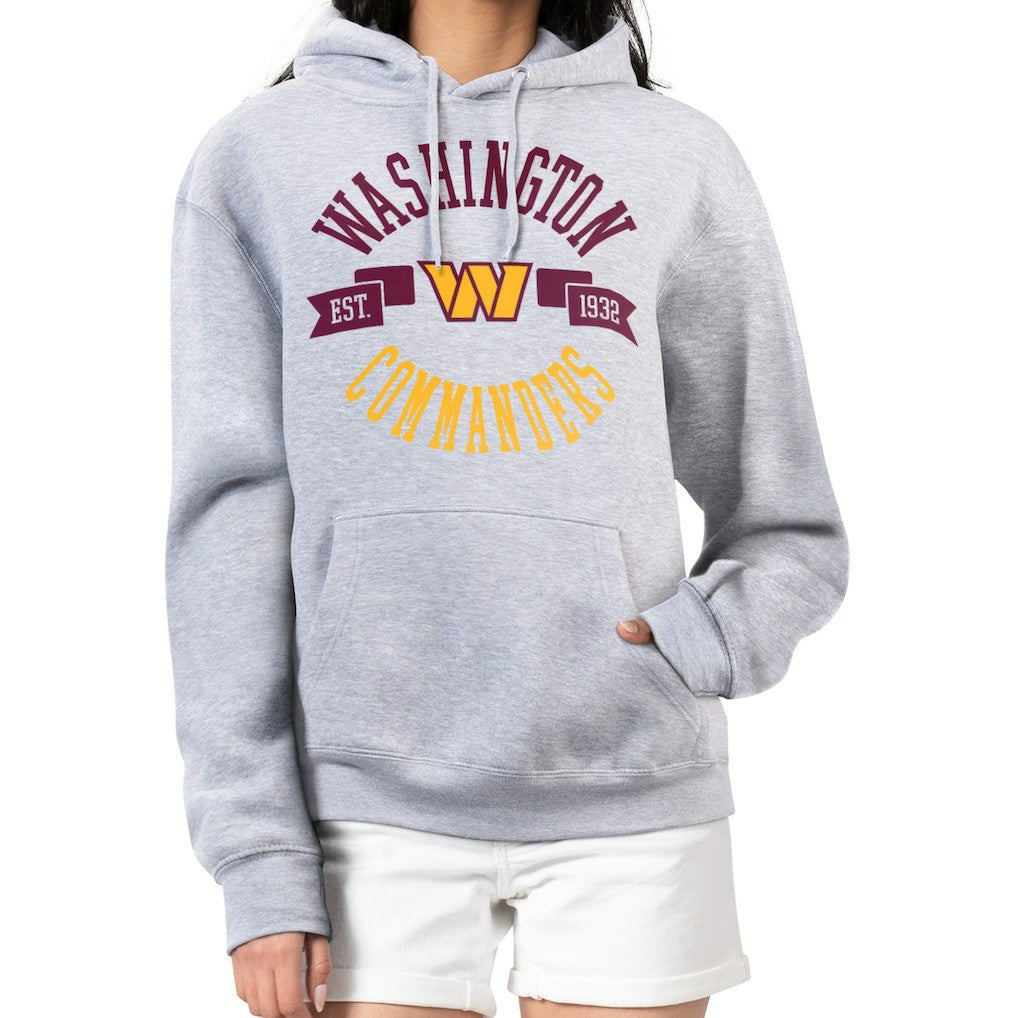 Washington Commanders G-III 4Her by Carl Banks Women's City Graphic Team Fleece Pullover Hoodie Heather Gray - NFL