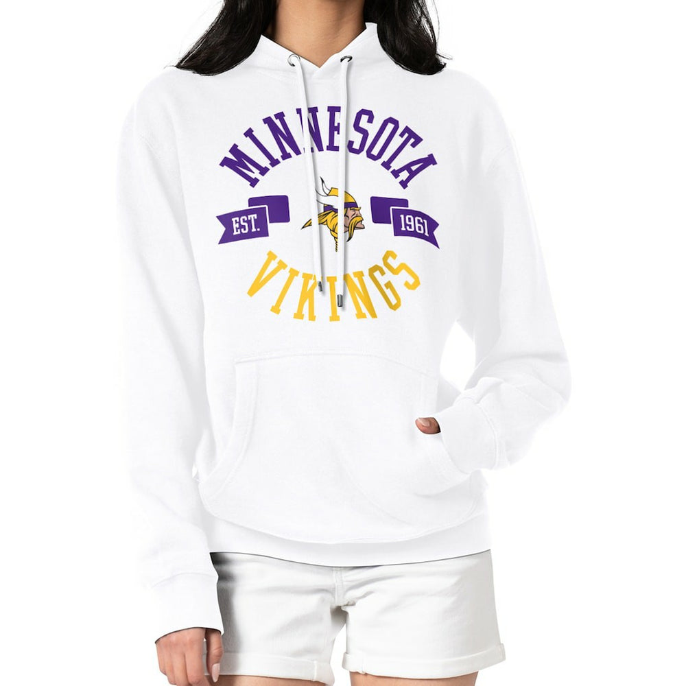 Minnesota Vikings G-III 4Her by Carl Banks Women's City Graphic Team Fleece Pullover Hoodie White - NFL