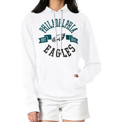 Philadelphia Eagles G-III 4Her by Carl Banks Women's City Graphic Team Fleece Pullover Hoodie White - NFL