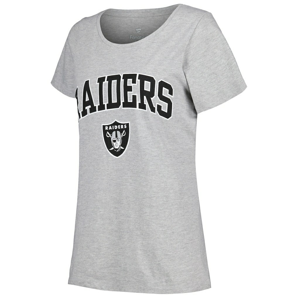 Las Vegas Raiders Women's Plus Size Arch Over Logo T-Shirt Heather Gray - Fanatics