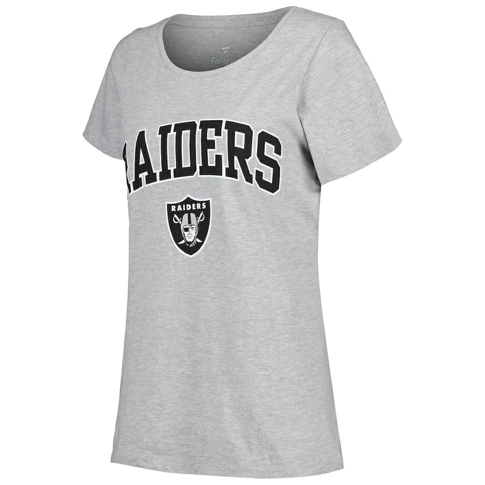 Las Vegas Raiders Women's Plus Size Arch Over Logo T-Shirt Heather Gray - Fanatics