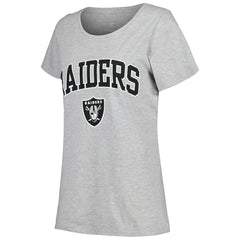 Las Vegas Raiders Women's Plus Size Arch Over Logo T-Shirt Heather Gray - Fanatics