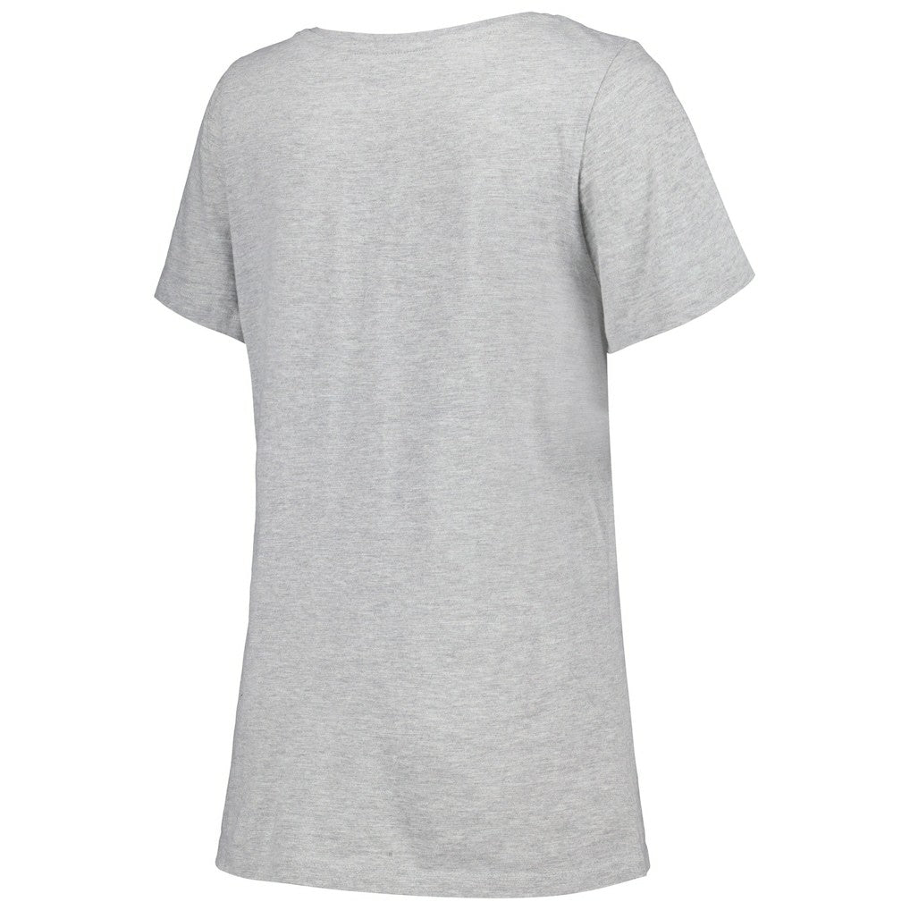 Las Vegas Raiders Women's Plus Size Arch Over Logo T-Shirt Heather Gray - Fanatics