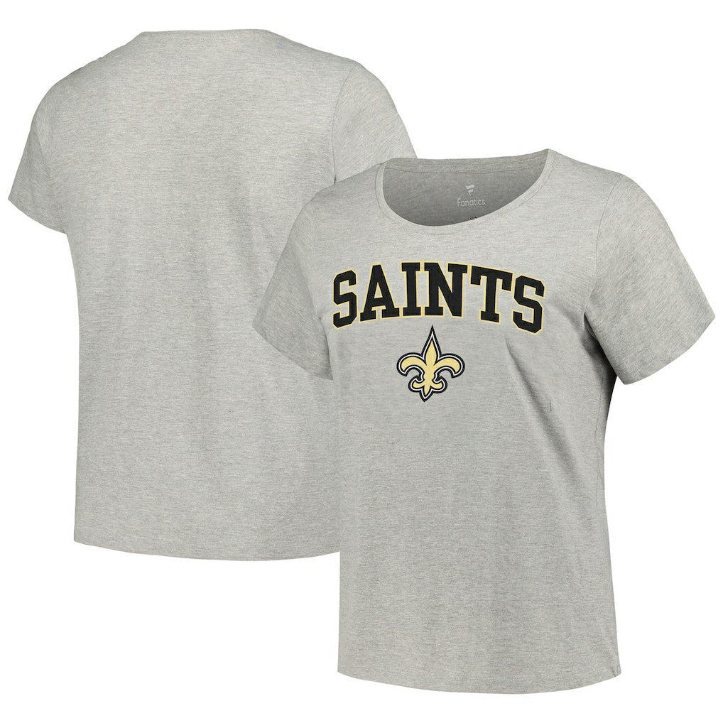 New Orleans Saints Women's Plus Size Arch Over Logo T-Shirt Heather Gray - Fanatics