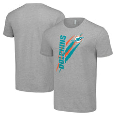 Miami Dolphins Starter Color Scratch T-Shirt Heather Gray - NFL