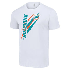 Miami Dolphins Starter Color Scratch T-Shirt White - NFL